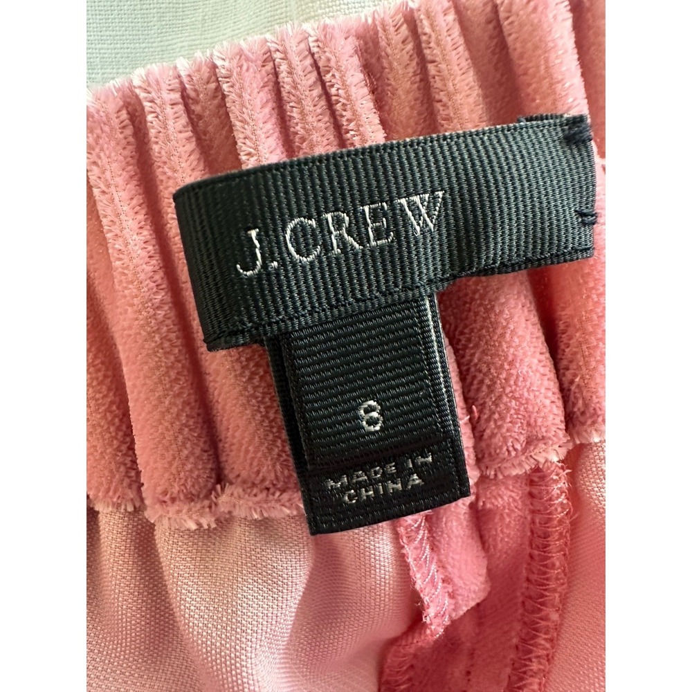 J.Crew Women's Sz: 8 Rose Pink Velvet Velour Ankle Pant - Picture 3 of 4